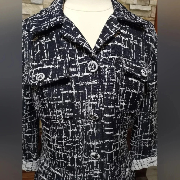 RUBY RD Women's Large(14)Belted Jacket Navy White‎ - Picture 3 of 9